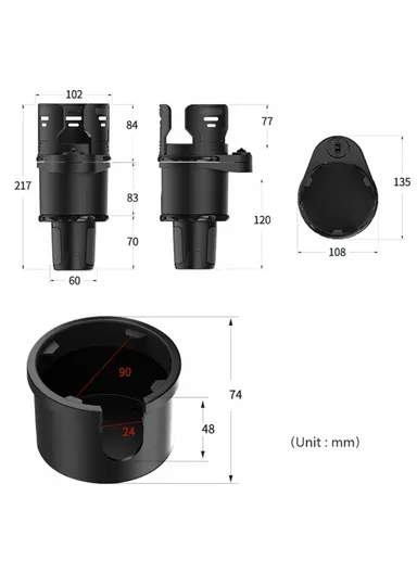 2-Layer Car Water Cup Holder Car Seat Multifunctional Adjustable Water Cup Drink Holder - Large