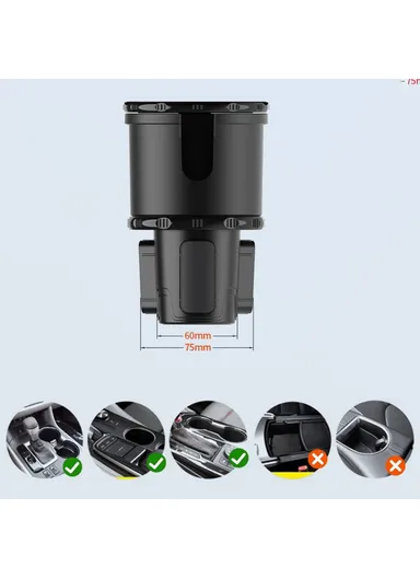 2-Layer Car Water Cup Holder Car Seat Multifunctional Adjustable Water Cup Drink Holder - Large