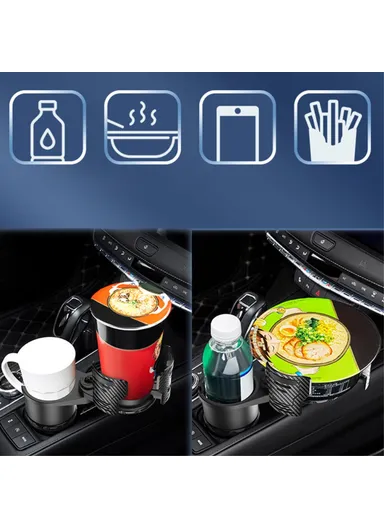 2-Layer Car Water Cup Holder Car Seat Multifunctional Adjustable Water Cup Drink Holder - Large