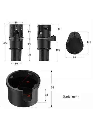 Multifunctional Car Water Cup Holder Car Seat Up Layer Stretchable Water Cup Drink Holder - Small