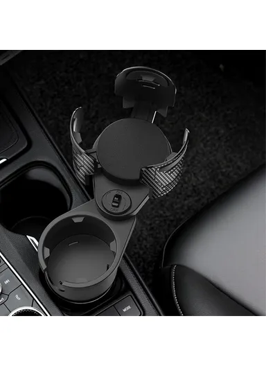 Multifunctional Car Water Cup Holder Car Seat Up Layer Stretchable Water Cup Drink Holder - Small