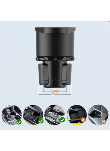 Multifunctional Car Water Cup Holder Car Seat Up Layer Stretchable Water Cup Drink Holder - Small