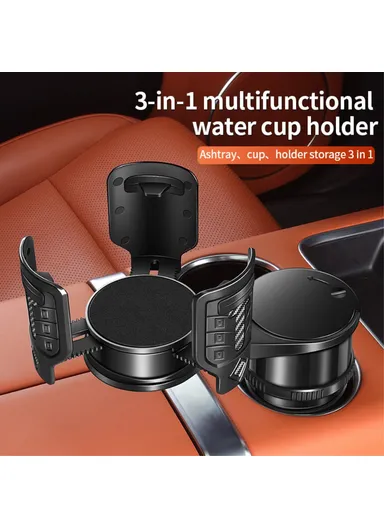 3-in-1 Multifunctional Car Water Cup Holder with Removable Ashtray Anti-Slip Adjustable Car Cup Drink Holder Expander Adapter
