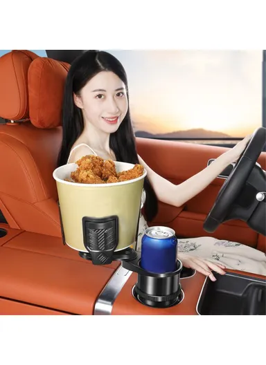 3-in-1 Multifunctional Car Water Cup Holder with Removable Ashtray Anti-Slip Adjustable Car Cup Drink Holder Expander Adapter