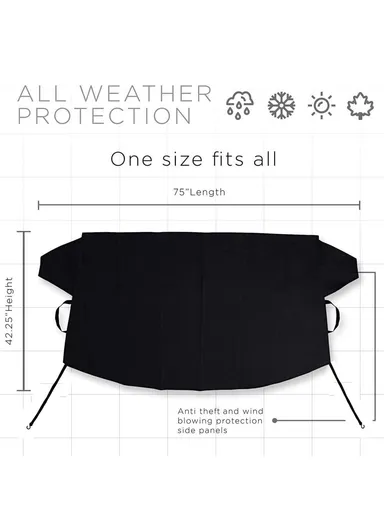 190x107cm 600D Oxford Cloth Thicken Car Front Windshield Waterproof Cover Windscreen Ice Snow Cover