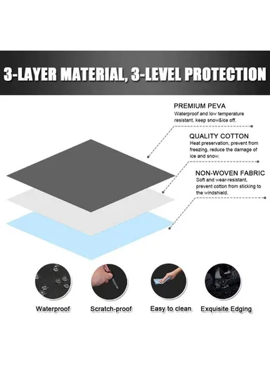190x107cm 600D Oxford Cloth Thicken Car Front Windshield Waterproof Cover Windscreen Ice Snow Cover