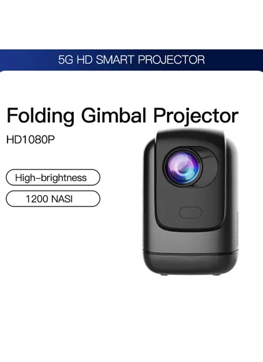 1+32G Foldable Bracket HD Video Projector, Android WiFi Portable Home Projecting Device TZ-1 - EU Plug