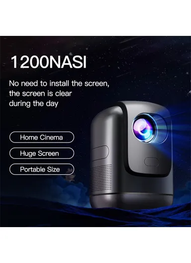 1+32G Foldable Bracket HD Video Projector, Android WiFi Portable Home Projecting Device TZ-1 - EU Plug