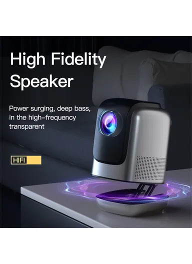 1+32G Foldable Bracket HD Video Projector, Android WiFi Portable Home Projecting Device TZ-1 - EU Plug