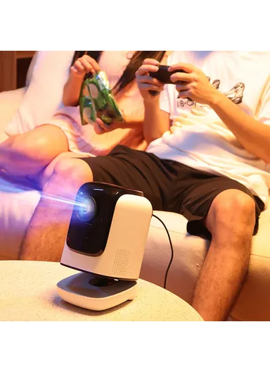 1+32G Foldable Bracket HD Video Projector, Android WiFi Portable Home Projecting Device TZ-1 - EU Plug