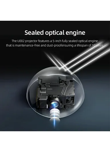 Android 12 Projector Auto Focus, 3D Mini Theater Full HD 1080P, LED 4K Video Projector U002 - EU Plug