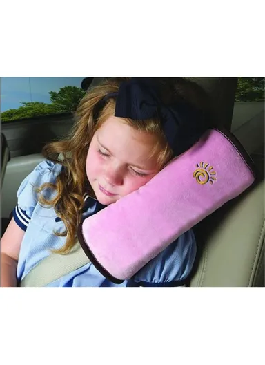 Comfortable Suede Shoulder Pad Car Seat Belt Cushion for Kids Children - Pink