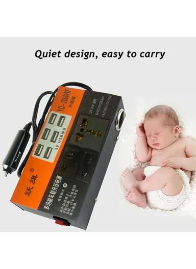 1500W Universal Car Power Inverter 12V 24V DC to 220V AC USB Car Phone Charger Multi-Port Vehicle Inverter