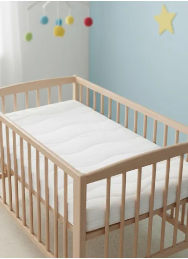 Cozy Leaves Baby Mattress (L110 x W70 x H8)cm - White 