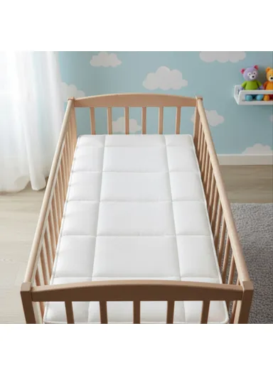 Premium Checked Baby Mattress (L110 x W70 x H8)cm - White 