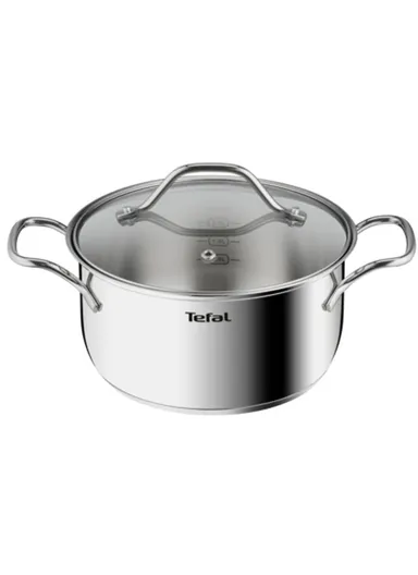 20cm 2.9L Stewpot Non-Stick Coating Stainless Steel Glass Lid, Ergonomic Handle