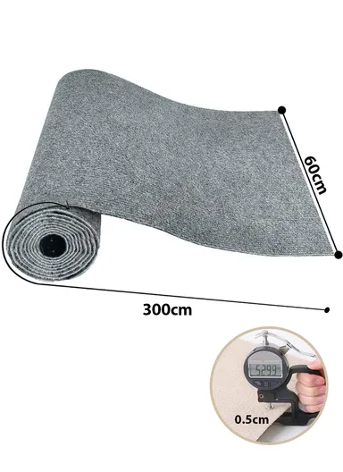 Peel &amp; Stick Wool Carpet, Self-Adhesive Flooring, Non-Slip Backing (L3 x W0.6)m - Grey