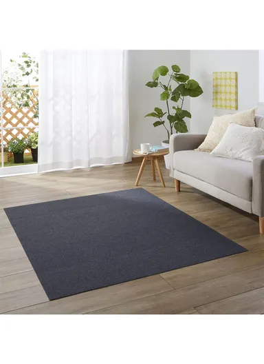 Peel &amp; Stick Wool Carpet, Self-Adhesive Flooring, Non-Slip Backing (L3 x W0.6)m - Dark Grey