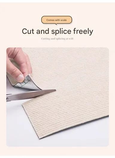 Peel &amp; Stick Wool Carpet, Self-Adhesive Flooring, Non-Slip Backing (L3 x W0.6)m - Brown