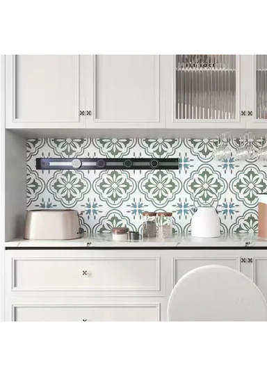 3m Peel &amp; Stick Floor Tiles Roll for Kitchen, Laundry, living room (L30 x W30)cm - Geometric Pattern