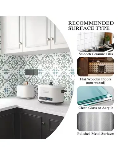3m Peel &amp; Stick Floor Tiles Roll for Kitchen, Laundry, living room (L30 x W30)cm - Geometric Pattern