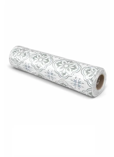 3m Peel &amp; Stick Floor Tiles Roll for Kitchen, Laundry, living room (L30 x W30)cm - Geometric Pattern