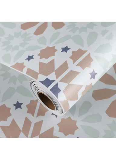 3m Peel &amp; Stick Floor Tiles Roll for Kitchen, Laundry, living room (L30 x W30)cm - Oriental