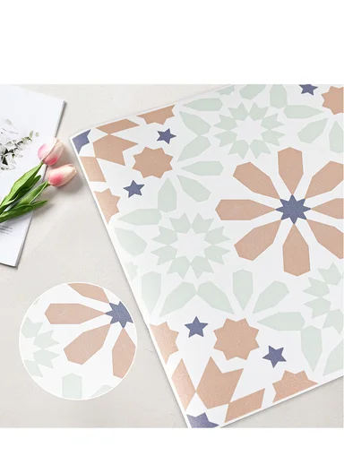 3m Peel &amp; Stick Floor Tiles Roll for Kitchen, Laundry, living room (L30 x W30)cm - Oriental