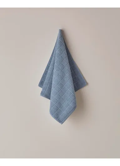 Chequer 100% Cotton Face Towel 50x80 cm Blue