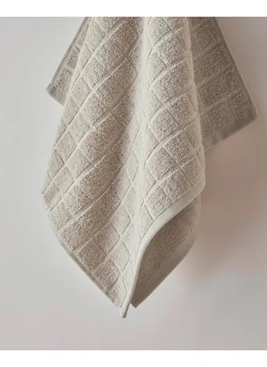 Chequer 100% Cotton Face Towel 50x80 cm Beige