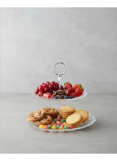 Luce Glass Layered Service 21+28 cm Transparent