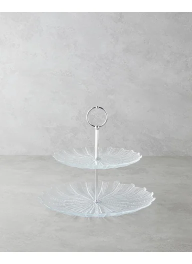 Luce Glass Layered Service 21+28 cm Transparent
