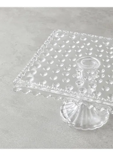 Bubbles Glass Cake Stand 18x11 cm Transparent