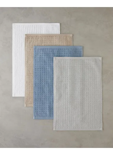 Chequer 100% Cotton Hand Towel 30x45 cm Blue