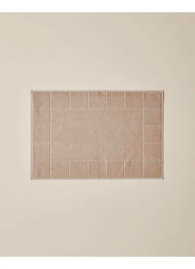 Chequer 100% Cotton Foot Towel 50x70 cm Beige