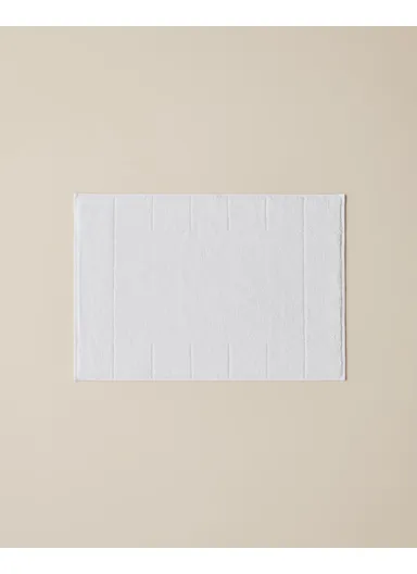 Chequer 100% Cotton Foot Towel 50x70 cm White