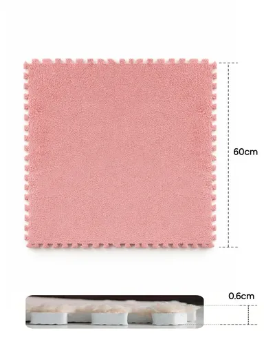 6 Pcs Eva Foam Sound Insulation Floor Rug Living Room Dining Room Sleeping Room Toilet (L60 x W60 x H0.6)cm - Dusty Rose
