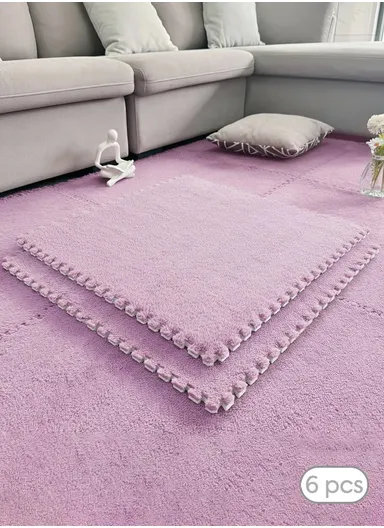 6 Pcs Eva Foam Sound Insulation Floor Rug Living Room Dining Room Sleeping Room Toilet (L60 x W60 x H0.6)cm - Lil