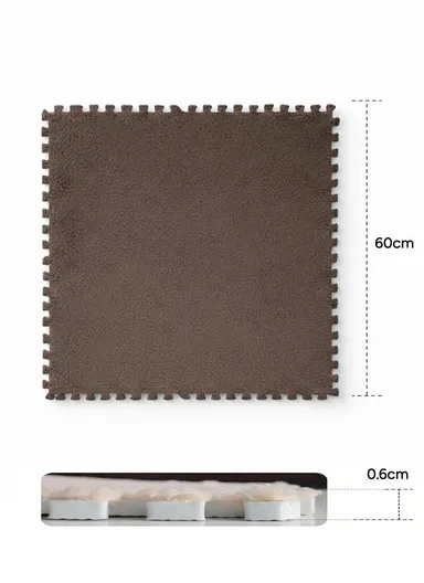 6 Pcs Eva Foam Sound Insulation Floor Rug Living Room Dining Room Sleeping Room Toilet (L60 x W60 x H0.6)cm - Dark Brown