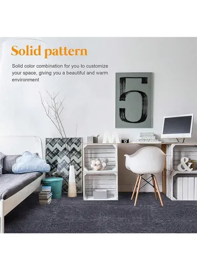 6 Pcs Eva Foam Sound Insulation Floor Rug Living Room Dining Room Sleeping Room Toilet (L60 x W60 x H0.6)cm - Dark Brown