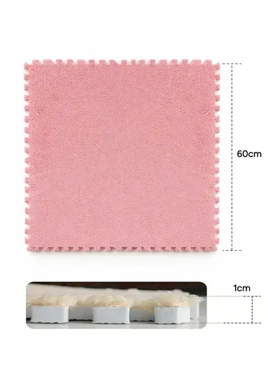 6 Pcs Eva Foam Sound Insulation Floor Rug Living Room Dining Room Sleeping Room Toilet (L60 x W60 x H0.6)cm - Dusty Rose