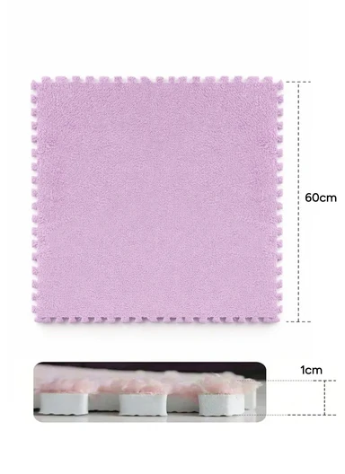 6 Pcs Eva Foam Sound Insulation Floor Rug Living Room Dining Room Sleeping Room Toilet (L60 x W60 x H0.6)cm - Purple