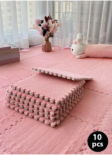 10Pcs Eva Foam Sound Insulation Floor Rug Living Room, Dining Room ,Sleeping Room, Toilet (L30 x W30 x T1)cm - Dusty Rose