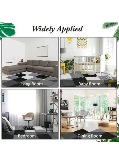 10Pcs Eva Foam Sound Insulation Floor Rug Living Room, Dining Room ,Sleeping Room, Toilet (L30 x W30 x T1)cm - Light Blue