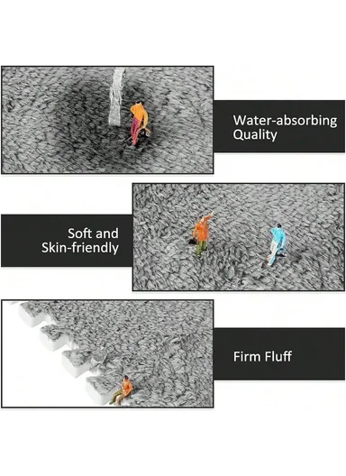 10 Pcs Eva Foam Sound Insulation Floor Rug Living Room Dining Room Sleeping Room Toilet (L30 x W30 x H1)cm - Aqua