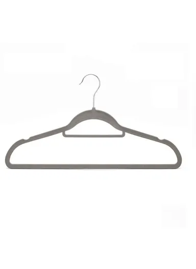 5 Pieces Velvet Clothes Hangers Set 45 x 0.4 x 23.5 cm - Grey