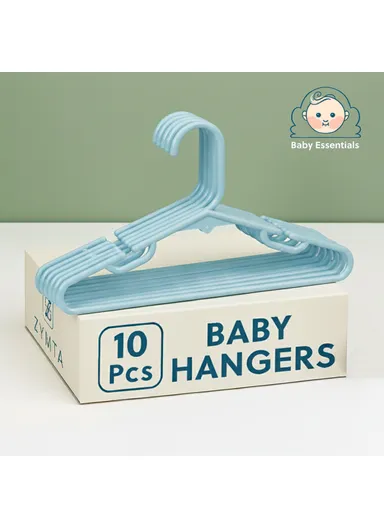 10 Pieces Kids Plastic Clothes Hangers Set 30 x 0.6 x 16.5 cm - Blue