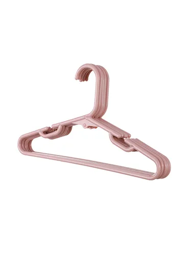 10 Pieces Kids Plastic Clothes Hangers Set 30 x 0.6 x 16.5 cm - Pink