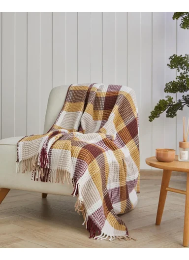 Olive Sofa Throw 130x170 cm Multicolor