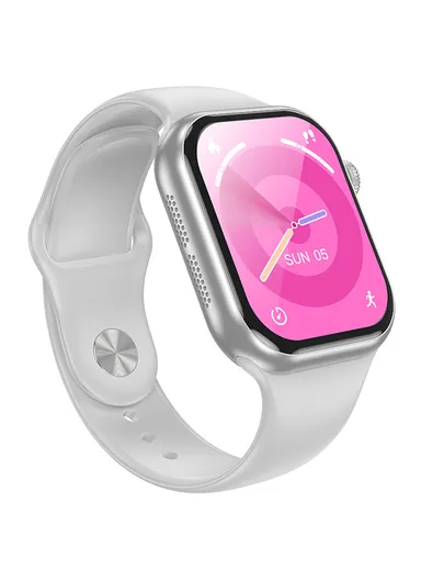 2.01" Smart Watch Bluetooth Call Music Play Display Sports With Wireless Charger BD12 - Silver